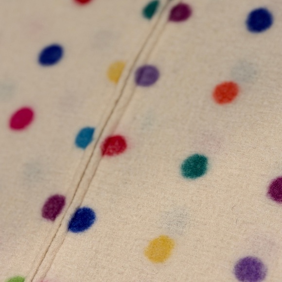 Marisa Christina Polka Dot Cardigan Cream Multicolor 100%Wool Full Zip Gypsy Y2K - Picture 14 of 15